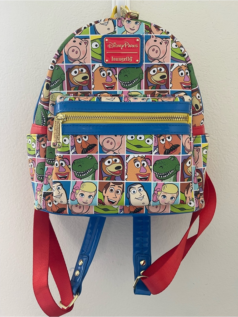 Disney Loungefly Toy Story Patchwork Mini Backpack - Blue, Red, Green, Pink